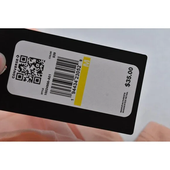 Converse Womens Peach Slim Fit Short Sleeve Shoe Let's Grow Graphic T-Shirt M - Picture 6 of 9